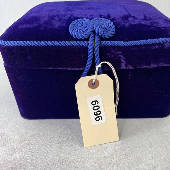 Goldsmith Vintage Velvet Holder Cobalt Blue 90s Maximalist Bold Decor - Picture 14 of 14